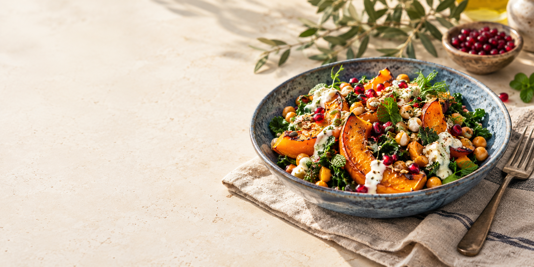 Sunlit Harvest Bowl on Cream Stone